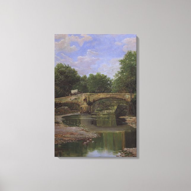 Bridge Over a River in Spain (by Santiago Rusiñol) Canvas Print (Front)