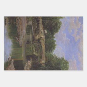 Bridge Over a River in Spain (by Santiago Rusiñol) Wrapping Paper Sheet