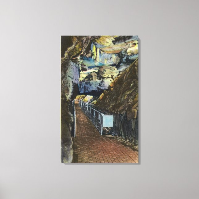 Bridge over Chasm Showing Balanced Rock Canvas Print (Front)