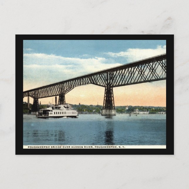 Bridge Over Hudson River, Poughkeepsie Vintage Postcard (Front)