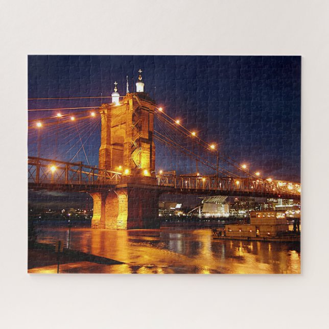 Bridge over Ohio River in Cincinnati Ohio  Jigsaw Puzzle (Horizontal)
