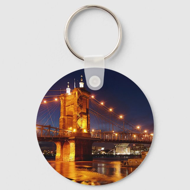 Bridge over Ohio River in Cincinnati Ohio  Keychain (Front)