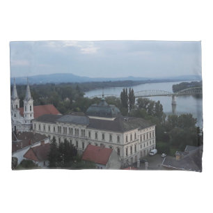 Bridge over the Danube links Hungary with Slovakia Pillowcase