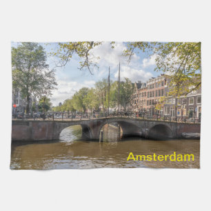 Bridge over the Keizersgracht, Amsterdam, Netherla Kitchen Towel