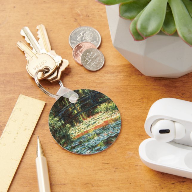 Bridge Over the Waterlily Pond by Claude Monet Keychain (Desk)