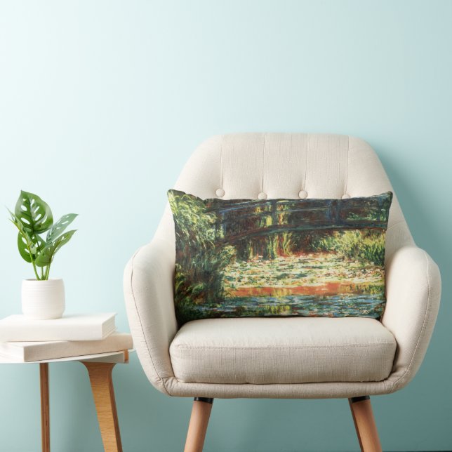 Bridge Over the Waterlily Pond by Claude Monet Lumbar Pillow (Chair)
