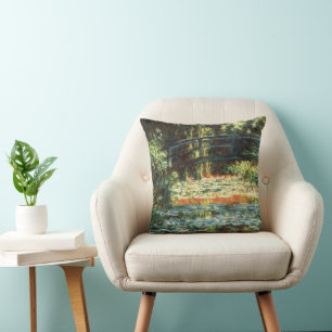 Bridge Over the Waterlily Pond by Claude Monet Throw Pillow