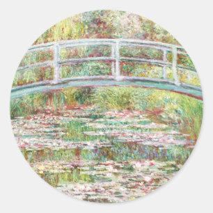 Bridge Over Water Lilies Pond - Claude Monet Classic Round Sticker