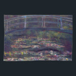Bridge Over Waterlily Pond by Claude Monet Kitchen Towel<br><div class="desc">Bridge Over Waterlily Pond by Claude Monet is a vintage impressionism fine art nature painting featuring a footbridge crossing over waterlily flowers in a pond in Monet's garden at his home in Giverny, France. Beautiful flowers are floating in the water and weeping willow trees are in the background. Claude Monet...</div>