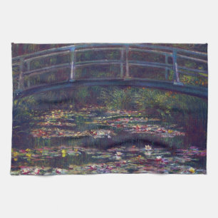 Bridge Over Waterlily Pond by Claude Monet Kitchen Towel
