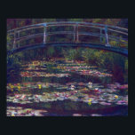 Bridge Over Waterlily Pond by Claude Monet Poster<br><div class="desc">Bridge Over Waterlily Pond by Claude Monet is a vintage impressionism fine art nature painting featuring a footbridge crossing over waterlily flowers in a pond in Monet's garden at his home in Giverny, France. Beautiful flowers are floating in the water and weeping willow trees are in the background. Claude Monet...</div>