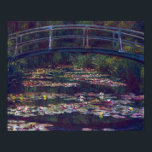 Bridge Over Waterlily Pond by Claude Monet Poster<br><div class="desc">Bridge Over Waterlily Pond by Claude Monet is a vintage impressionism fine art nature painting featuring a footbridge crossing over waterlily flowers in a pond in Monet's garden at his home in Giverny, France. Beautiful flowers are floating in the water and weeping willow trees are in the background. Claude Monet...</div>