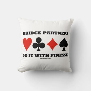 Bridge Partners Do It With Finesse Four Card Suits Throw Pillow