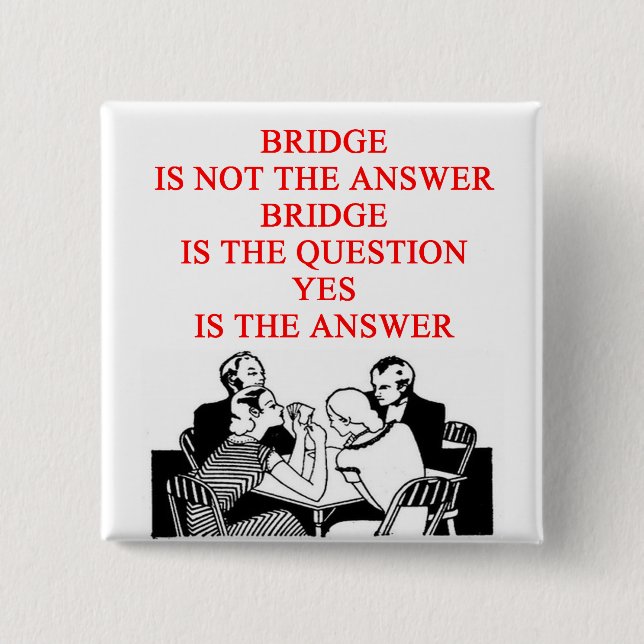 bridge player design 2 inch square button (Front)