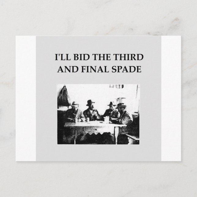 bridge player joke postcard (Front)