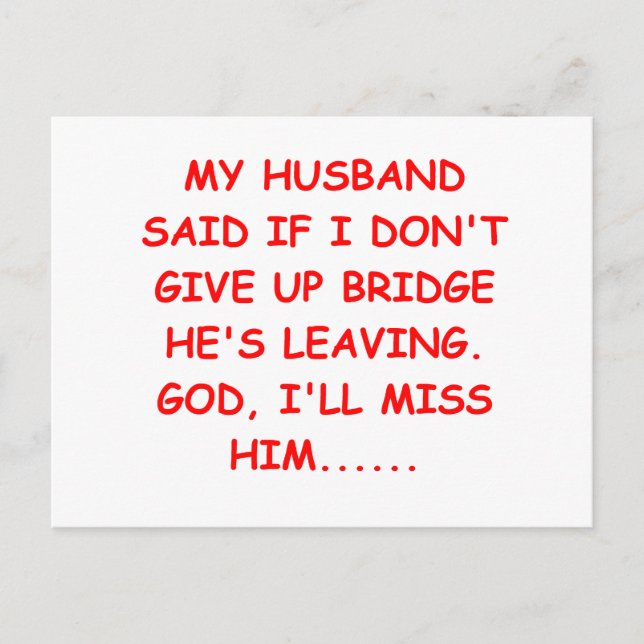 BRIDGE player joke Postcard (Front)