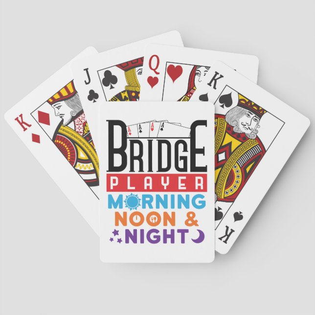 Bridge Player Morning Noon and Night Playing Cards (Back)