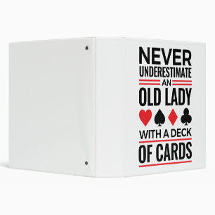 Bridge Player Never Underestimate Old Lady Cards Binder
