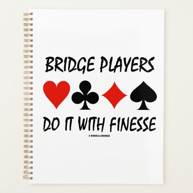 Bridge Players Do It With Finesse Four Card Suits Planner (Front)