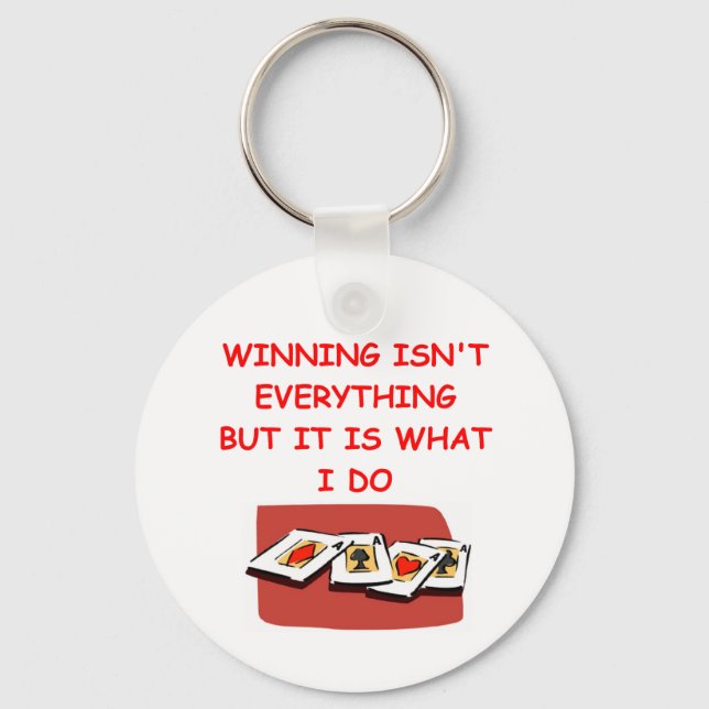 bridge poker and card players keychain (Front)