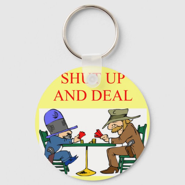 bridge poker card player game design keychain (Front)