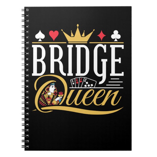 Bridge Queen Card Game Women Notebook (Front)