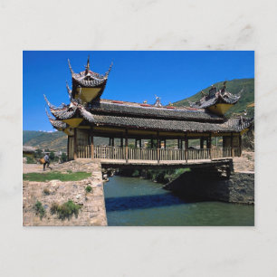 Bridge, Songpan, Sichuan Province, China Postcard