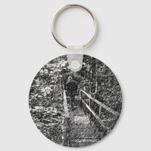 Bridge Through The Forest Keychain