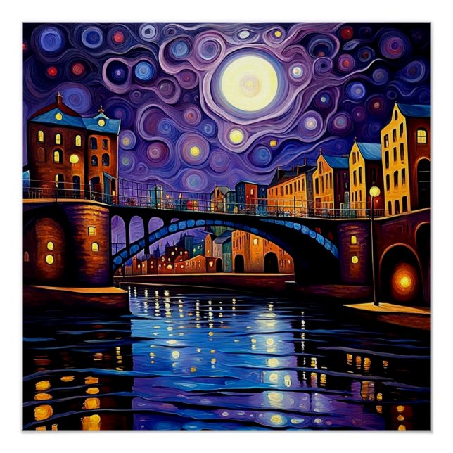 Bridge under moonlight 1 poster (Front)