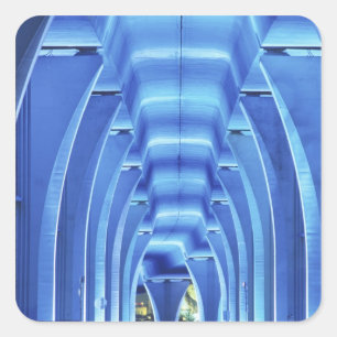 Bridge, underneath lighting, Port of Miami, Square Sticker