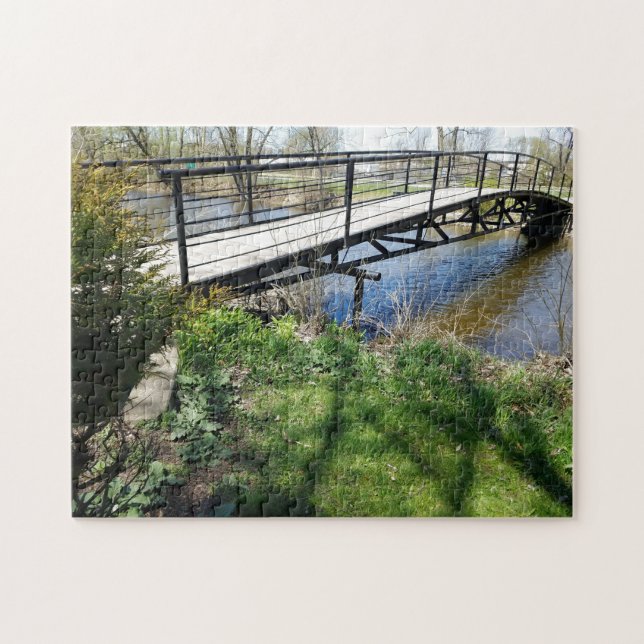 Bridge walkway water river pond jigsaw puzzle (Horizontal)