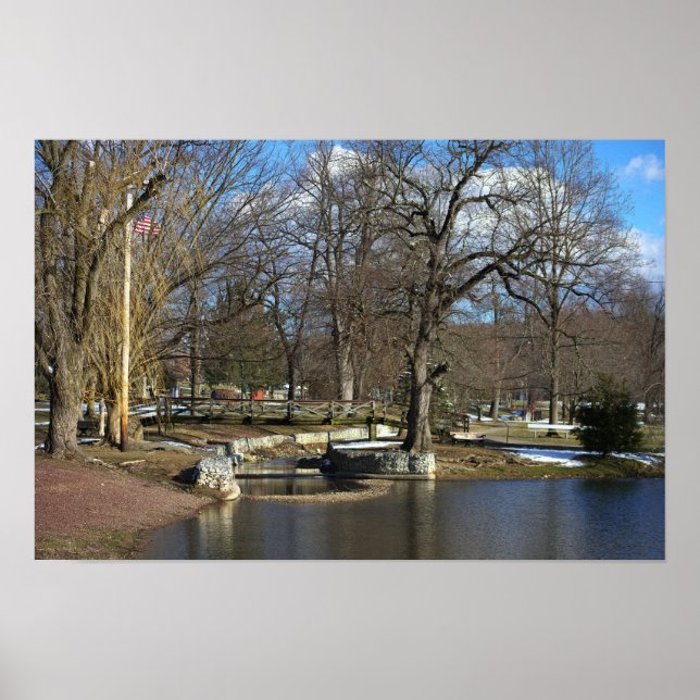 Bridge with Pond Poster (Front)
