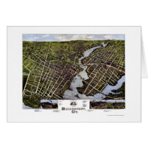 Bridgeport, carte panoramique de CT - 1875