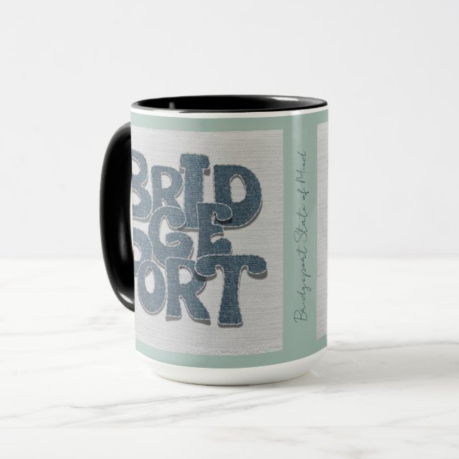 Bridgeport Connecticut Denim Mug (Front Left)