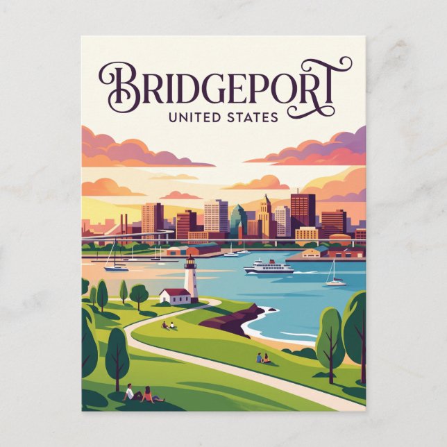Bridgeport Connecticut Postcard (Front)