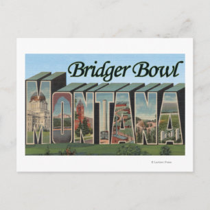 Bridger Bowl, Montana - Large Letter Scenes Postcard