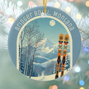Bridger Bowl Montana ski area souvenir Ceramic Ornament
