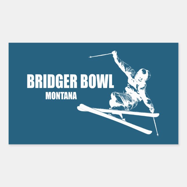 Bridger Bowl Montana Skier Sticker (Front)