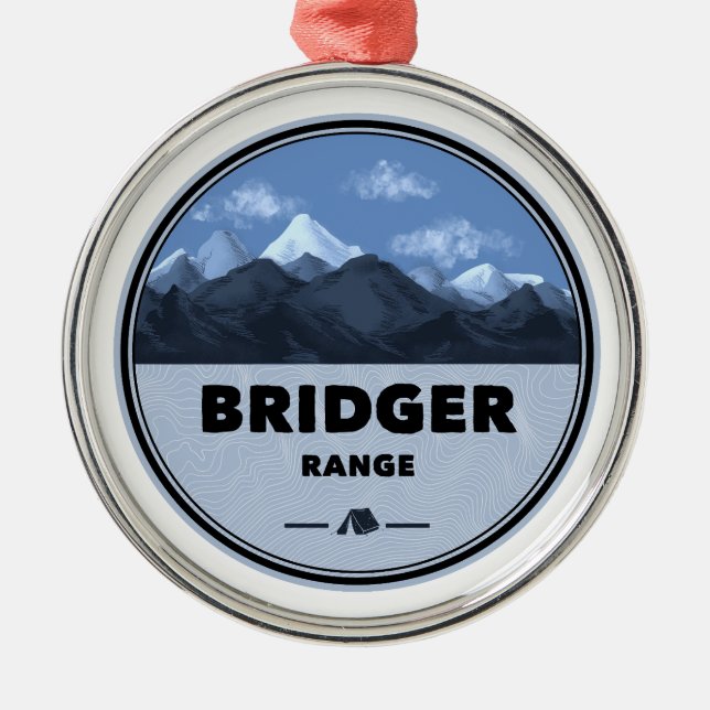 Bridger Range Montana Camping Metal Ornament (Front)