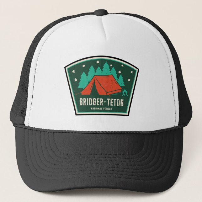 Bridger-Teton National Forest Camping Trucker Hat (Front)