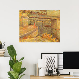 Bridges Across the Seine by Vincent van Gogh Poster