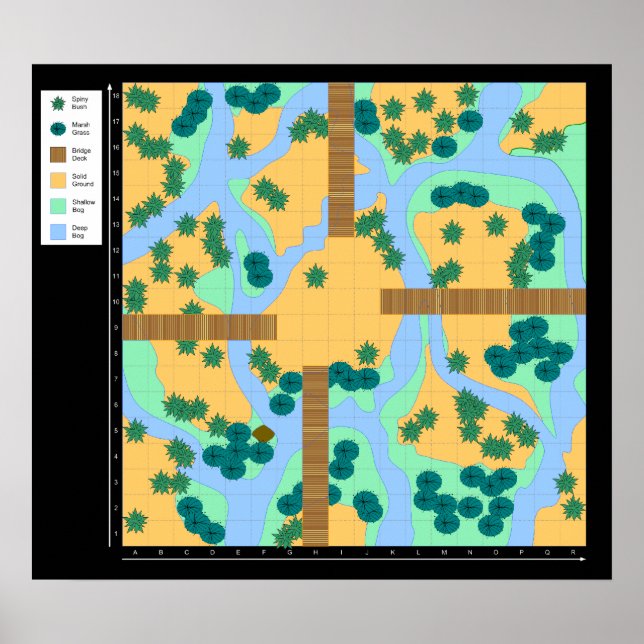 Bridges over Swampy Water - Battlemap Poster (Front)