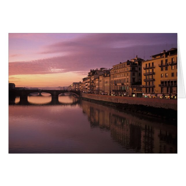 Bridges over the Arno River at sunset, (Front Horizontal)