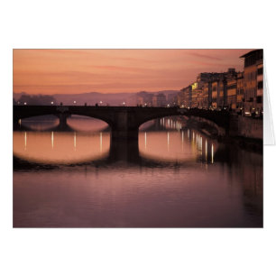 Bridges over the Arno River at sunset, 2
