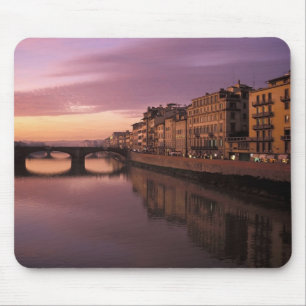 Bridges over the Arno River at sunset, Mouse Pad