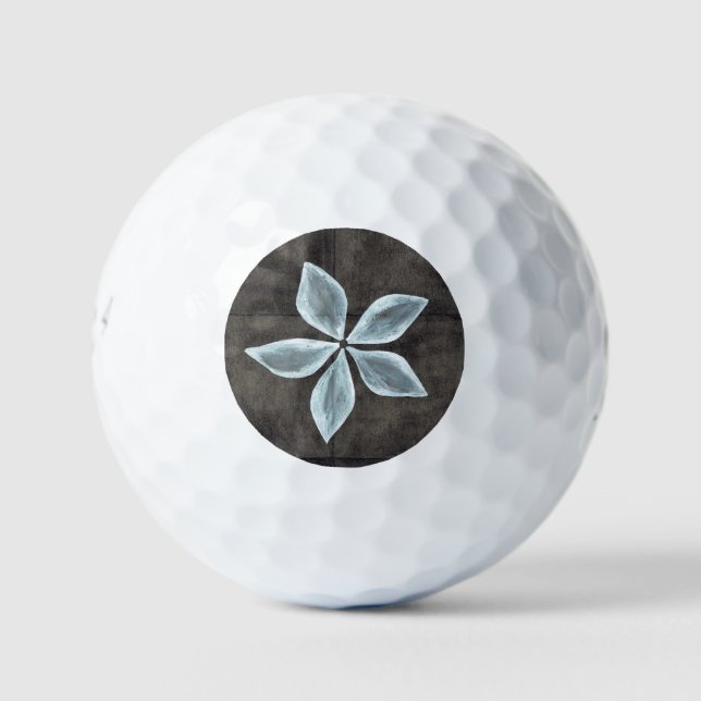 Bridgestone e6 Black with White Flower Golf Balls (Front)