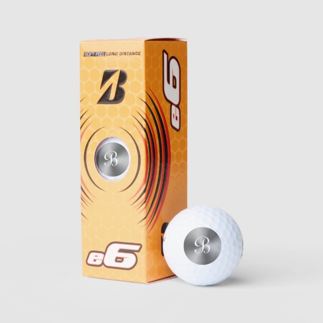 Bridgestone e6 golf balls with metallic monogram (Packaging)