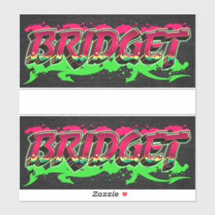 Bridget Vorname Name Graffiti Aufkleber Sticker