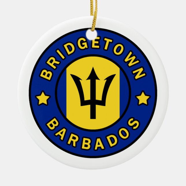Bridgetown Barbados Ceramic Ornament (Front)