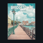 Bridgetown Barbados Illustration Travel Art Retro Postcard<br><div class="desc">Bridgetown retro vector travel design. Bridgetown, the vibrant capital of Barbados, is a UNESCO World Heritage Site known for its colonial architecture, historic sites, and lively waterfront.</div>